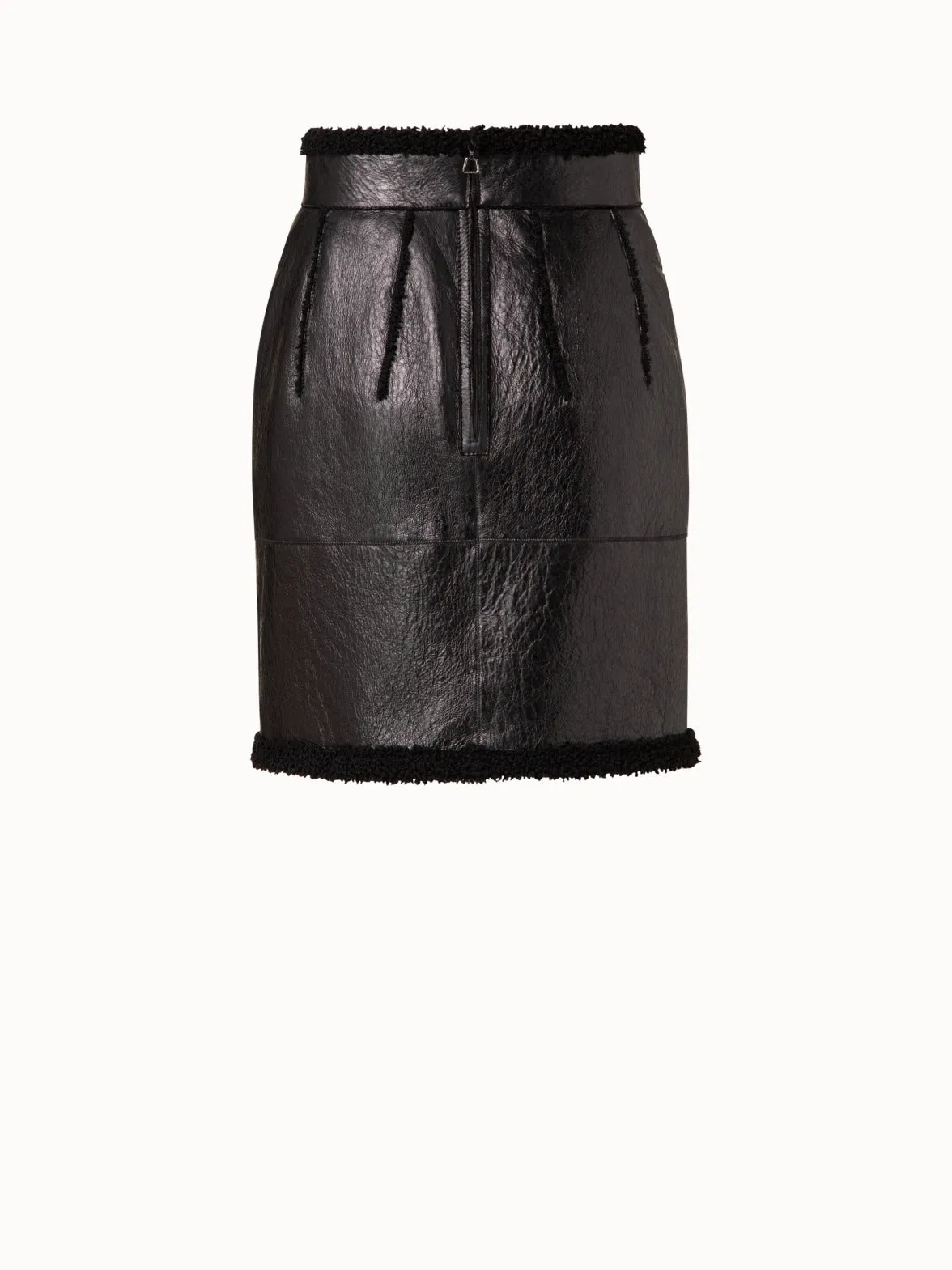 Reversible Shearling Short Skirt
